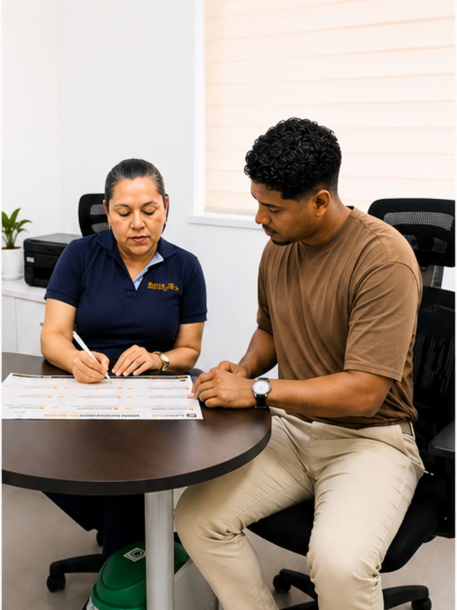 Consultora de SolinnTech revisando proceso con cliente